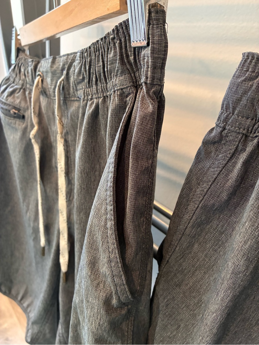 Men's Grey Drawstring Shorts - Casual Lightweight comfortable